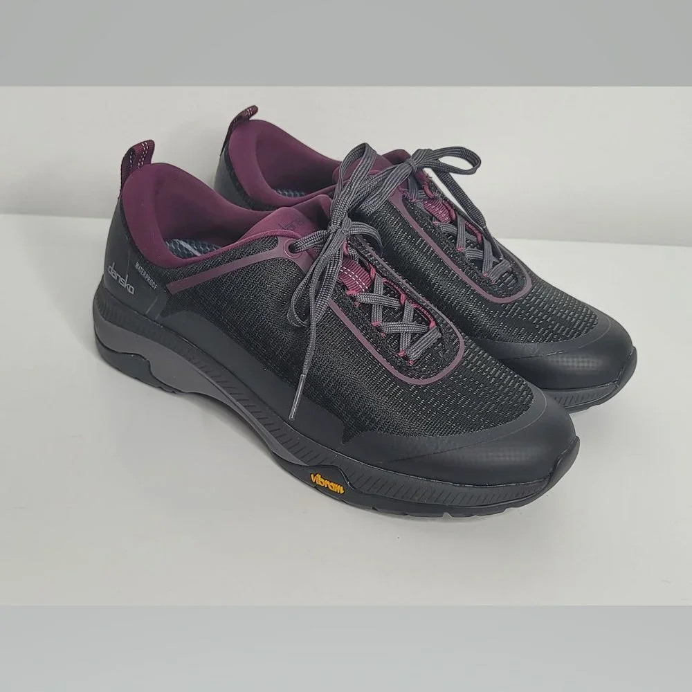 Dansko Makayla Waterproof Hiking Shoes Black Purple Mesh NEW Womens Size 6.5 |37